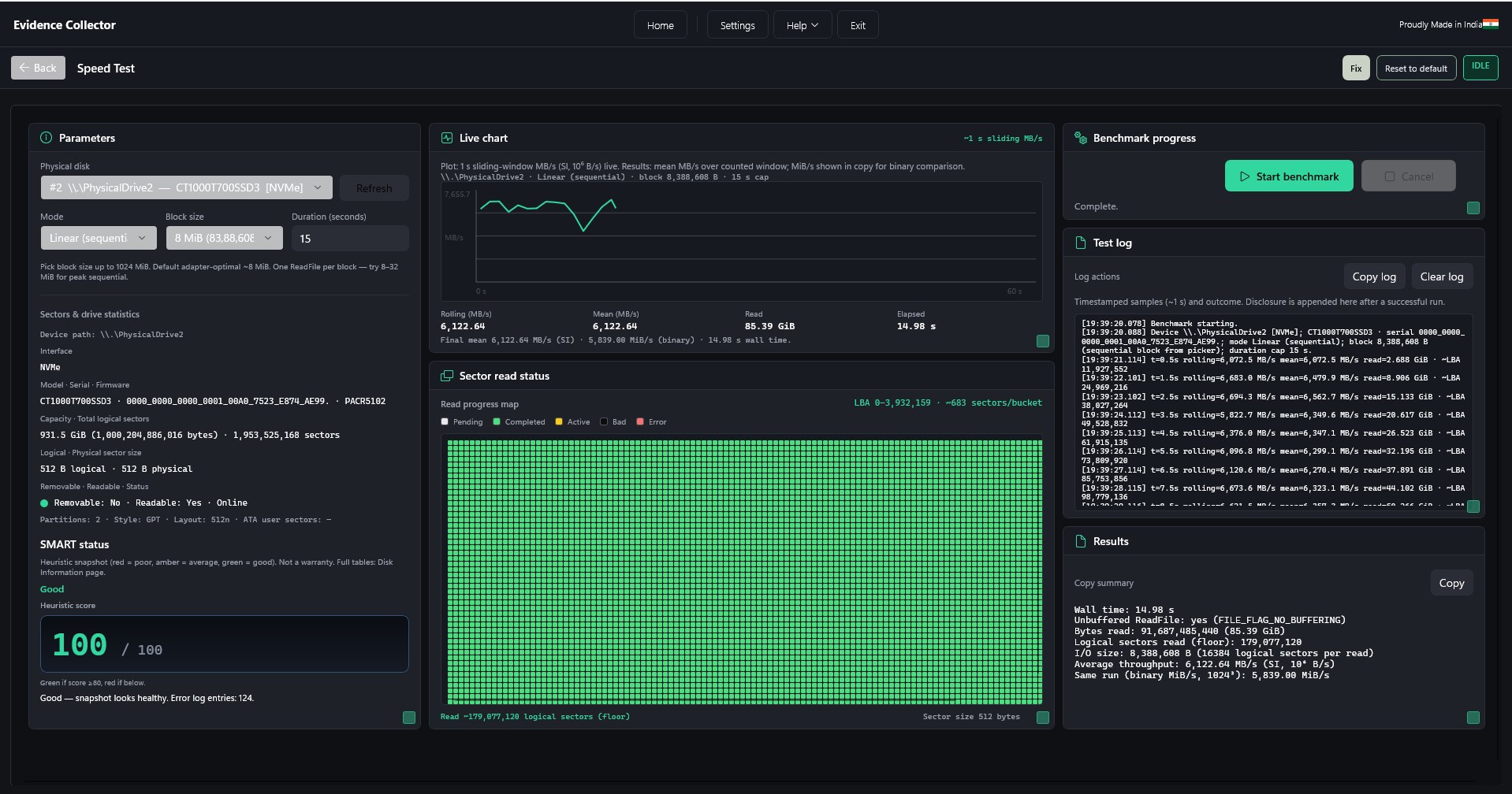 Speed Test benchmark workflow