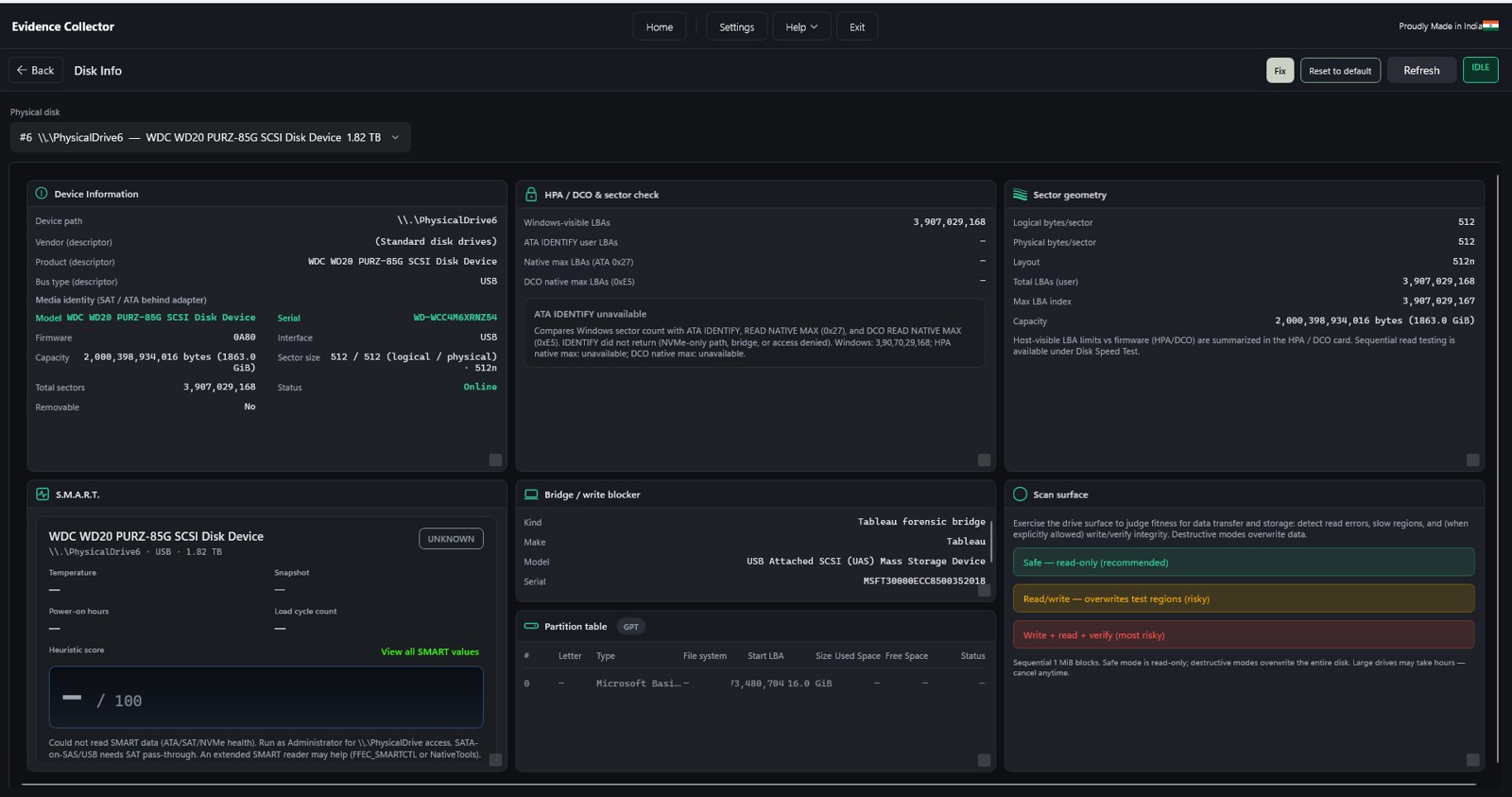 Drive Works — disk info